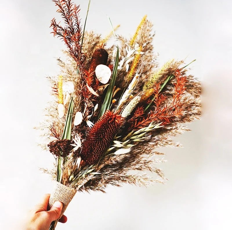 Bluejw DIY Dried Flower Bouquet - Natural Bunny Tails & Preserved Flowers, Rustic Bridal Decor, Long Lasting Dried Plants - Image 2