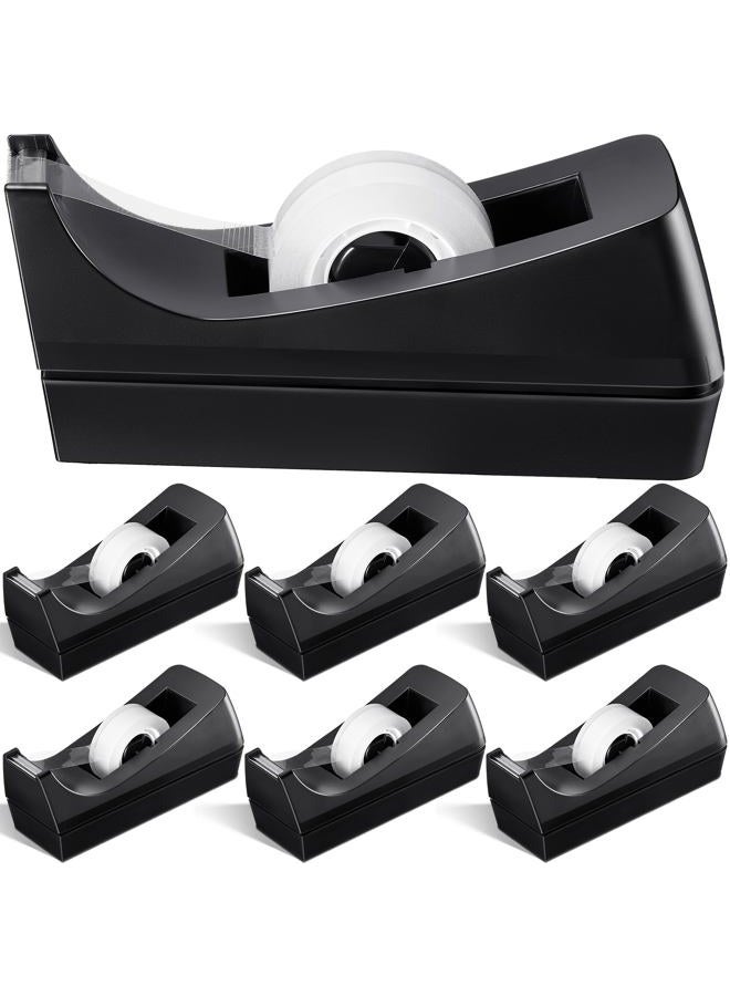 Lanties 6 Pack Desktop Tape Dispenser Tape Roll Dispenser Non Skid Base Tape Dispensers Desk Tape Dispenser for Office Home School (Tape Not Included) - Image 1