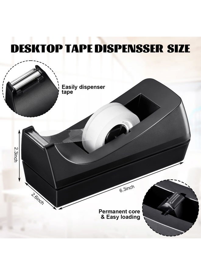 Lanties 6 Pack Desktop Tape Dispenser Tape Roll Dispenser Non Skid Base Tape Dispensers Desk Tape Dispenser for Office Home School (Tape Not Included) - Image 2