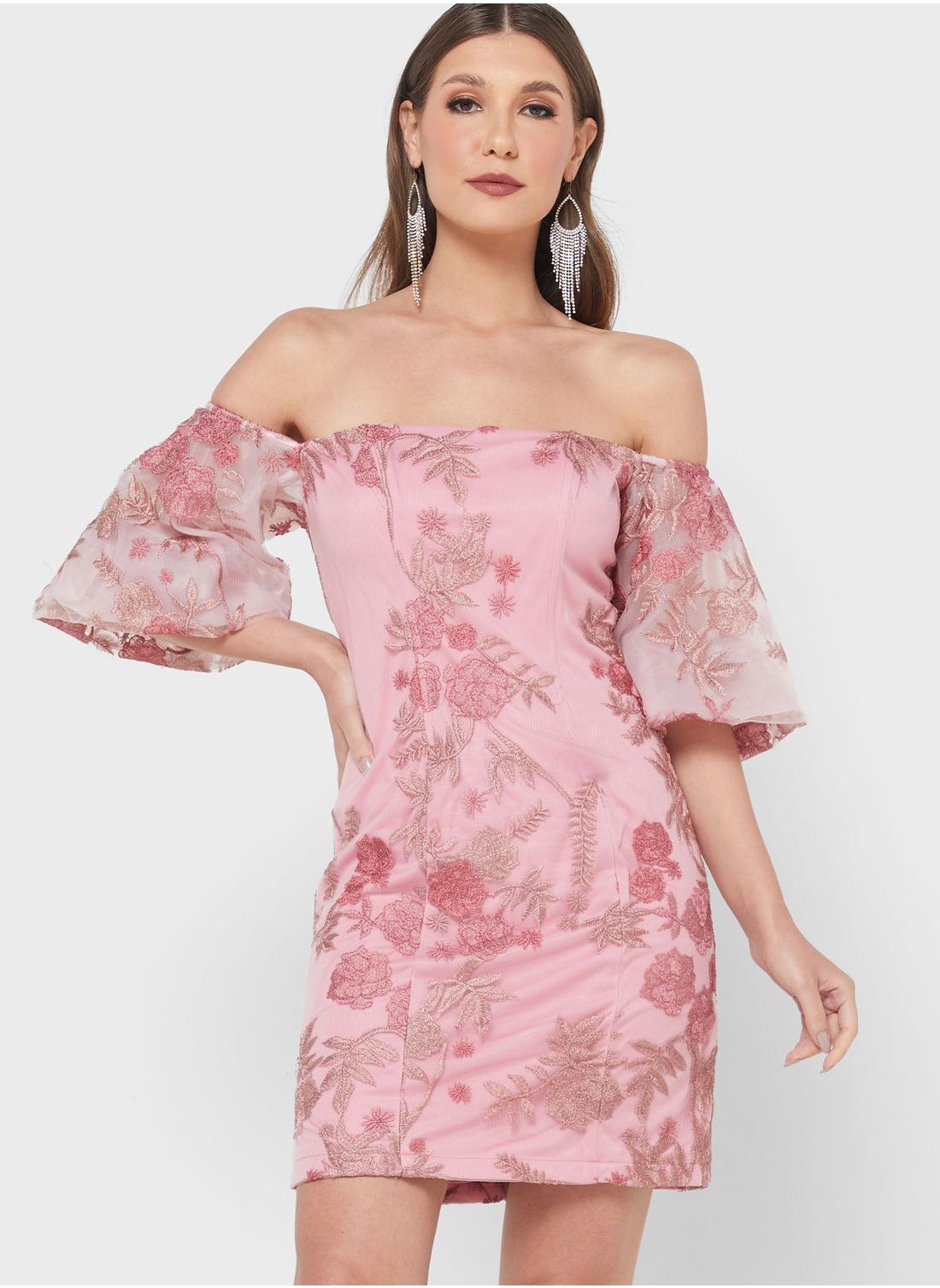 Chi chi outlet pink bardot dress