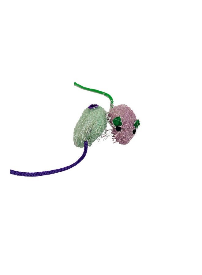 لعبة القطة ذات الفأر الأشعث للقطط والقطط الصغيرة، مجموعة من قطعتين - متعددة الألوان - Image 2