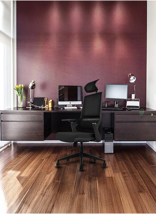 BACK COMFORT Ergonomic Office Chair Dual Back Support | Breathable Mesh Back | Comfortable Fabric Seat | Adjustable Height | 1 Year Warranty  - Image 1