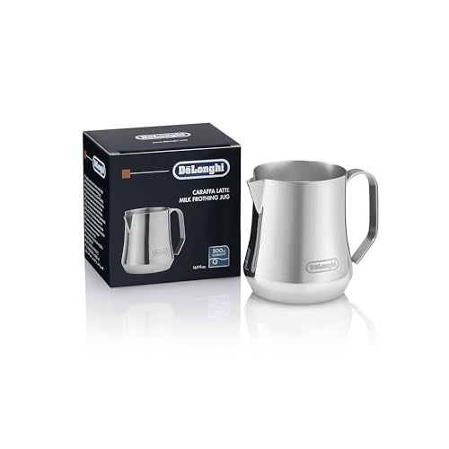 De'Longhi Milk Frothing Pitcher, Stainless Steel, 17 oz - DLSC069 - Image 1