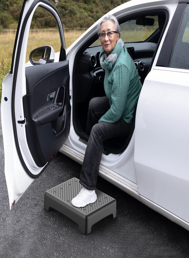 HBTower Mobility Step Stool for Adults & Seniors - Non-Slip Platform Indoor and Outdoor, Portable Riser, Safety Step for Car, Bedside, Office, Shower, Stairs - Black - Image 2
