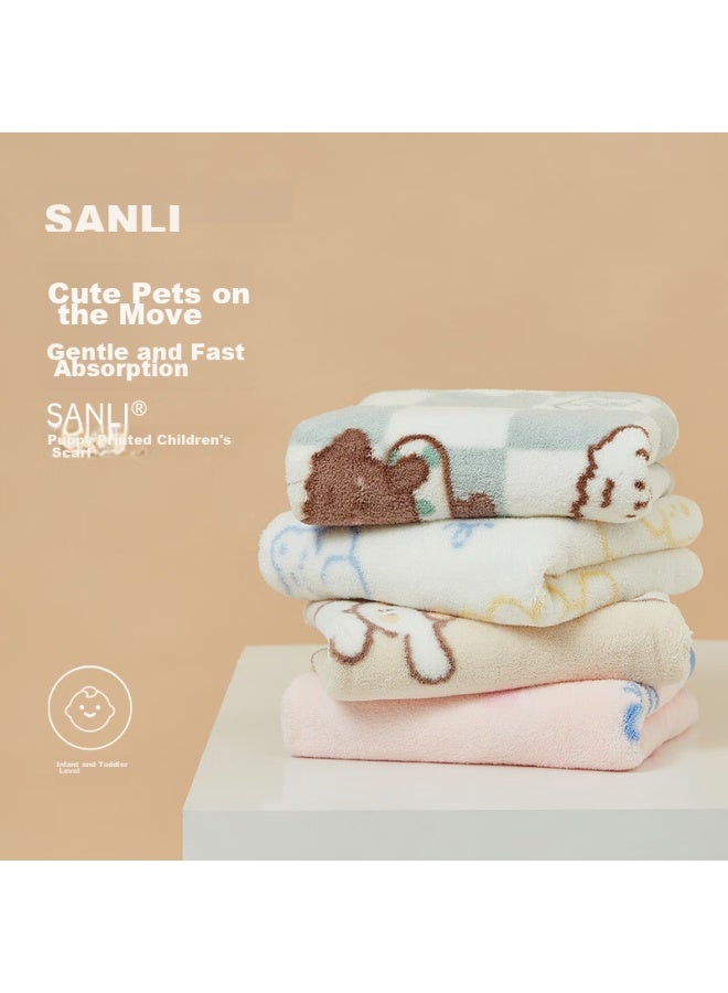 سانلي Sanli A-class مناشف أطفال، 4 قطع، مناشف وجه كرتونية لطيفة للأطفال، ناعمة وامتصاصية، للاستخدام المنزلي، للأطفال الرضع والأطفال - Image 1
