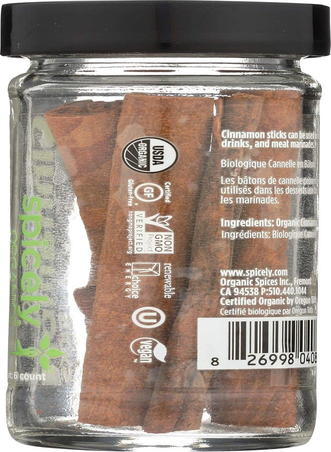 SPICELY Organic Jar Cinnamon Sticks True, 6 CT - Image 3