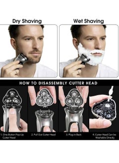 ENCHEN Electric Razor for Men, Rechargeable Electric Rotary Shaver, Washable Shaving Head, USB Type-C 1 Hour Fast USB Charging, 3D Floating Head, Gifts for Fathers（Black）  - Image 4
