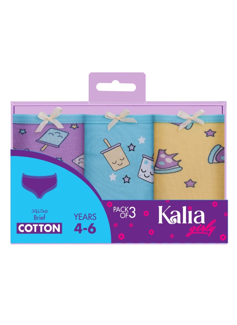 Kalia - Pack Of 3 Cotton Brief Panties Underwear For Girls - Image 1