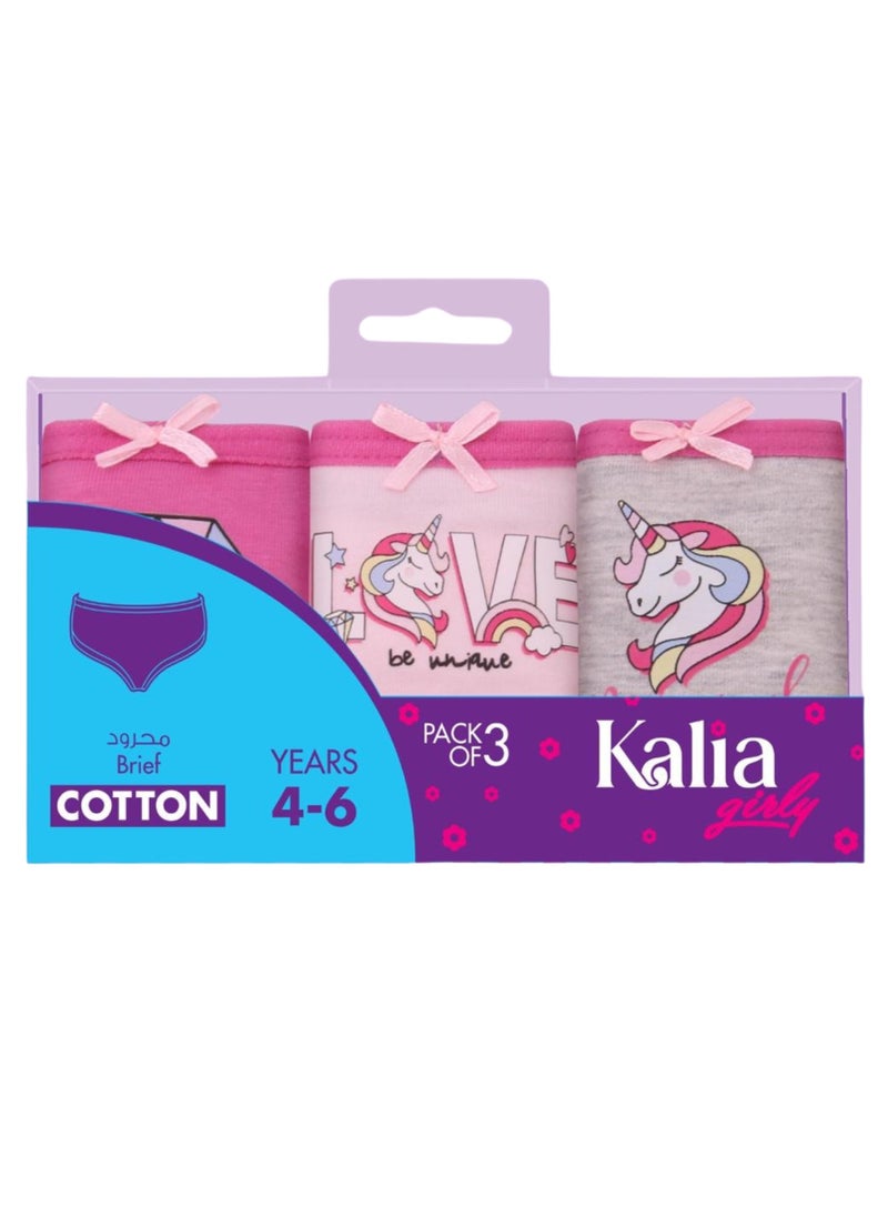Kalia - Pack Of 3 Cotton Brief Panties Underwear For Girls - Image 1