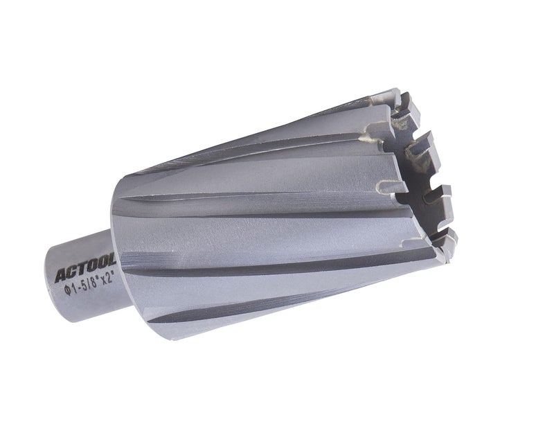 ACTOOL 1-5/8'' Diameter x 2'' Depth of Cut Carbide Tipped TCT ANNULAR Cutter with 3/4'' Weldon Shank - Image 1