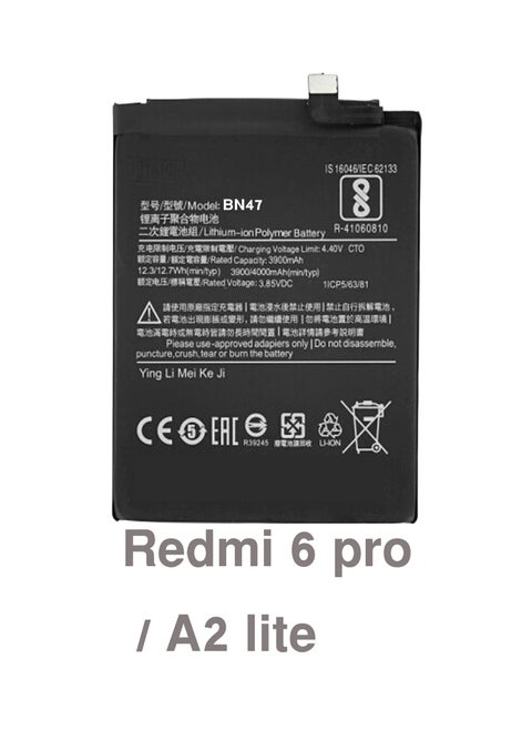بطارية Xiaomi Redmi6 Pro Battery Redmi 6 pro Battery Mi A2 lite Battery Redmi A2 lite Battery Redmi BN47 BN 47 BN-47 Battery 3900mA