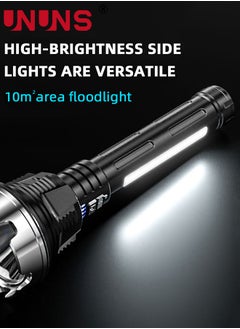 UNUNS Flashlights,Handheld Flashlights,USB Rechargeable LED Flashlight,900000 High Lumens COD Lights With Zoomable,4 Lighting Modes,Waterproof Tactical Flash Light For Home Outdoor Activities Camping  - Image 5