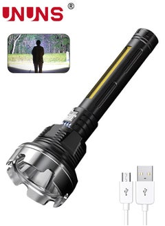 UNUNS Flashlights,Handheld Flashlights,USB Rechargeable LED Flashlight,900000 High Lumens COD Lights With Zoomable,4 Lighting Modes,Waterproof Tactical Flash Light For Home Outdoor Activities Camping  - Image 1