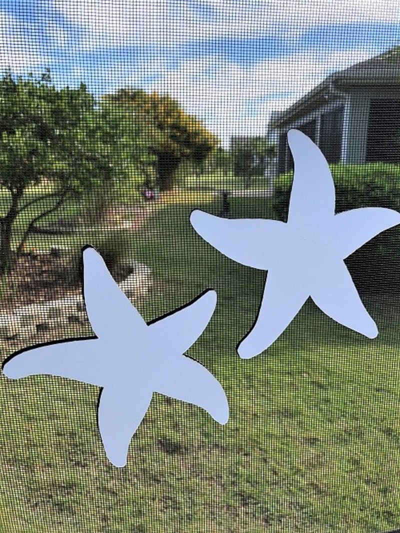 DCentral® Starfish Flexible Vinyl Screen Magnets: Double-Sided. White-Easier to See, Helps Stop Walking into Screens, Covers Small Tears. for Non-RETRACTABLES, Decorative, Size 5.7” x 5.5” - Image 2