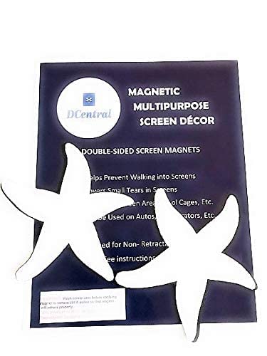 DCentral® Starfish Flexible Vinyl Screen Magnets: Double-Sided. White-Easier to See, Helps Stop Walking into Screens, Covers Small Tears. for Non-RETRACTABLES, Decorative, Size 5.7” x 5.5” - Image 4
