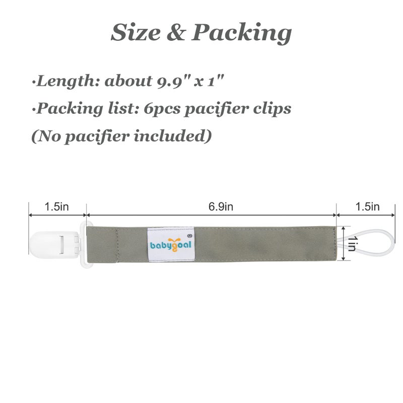 Babygoal Animal Pacifier Clips, 6 Pack Pacifier Holder Fits for Most Pacifier Styles 6PS18 - Image 5