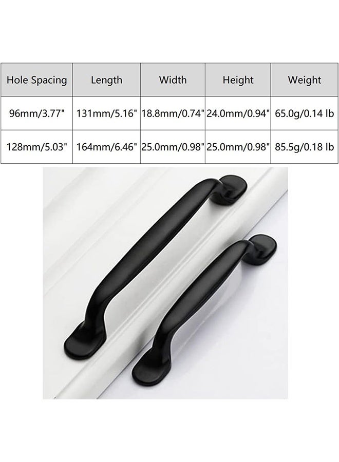 5 Packs Zinc Alloy Kitchen Cabinet Handles Cabinet Pulls Black Drawer Pulls Kitchen Cabinet Hardware for Cabinets Cupboard Window Replacements Matte Black (5.03") - Image 2