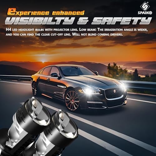 Spaiko® H4 LED Headlight Bulb with Mini Projector Lens – 90W 15000LM 6000K Super Bright Dual Beam for Car, Bike & Scooty | Waterproof Plug & Play High Power LED (100W) (MO1B) - Image 3
