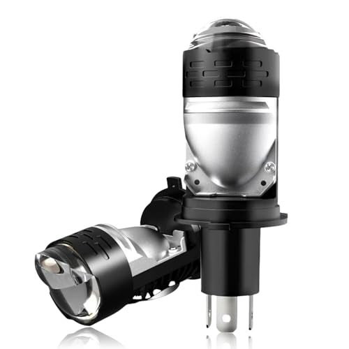 Spaiko® H4 LED Headlight Bulb with Mini Projector Lens – 90W 15000LM 6000K Super Bright Dual Beam for Car, Bike & Scooty | Waterproof Plug & Play High Power LED (100W) (MO1B) - Image 1