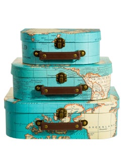 Sass & Belle Vintage Map Suitcases Set Of 3  - Image 2
