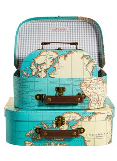 Sass & Belle Vintage Map Suitcases Set Of 3  - Image 4