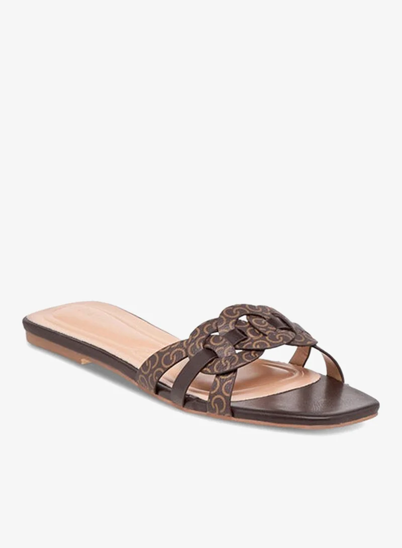 سيليست صنادل نسائية مسطحة سهلة الارتداء بنقوش