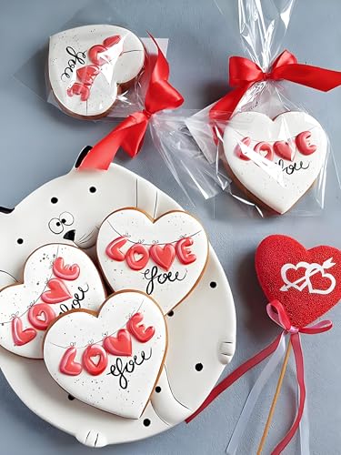 XGAKWD Heart Cookie Cutter Set - 5 Piece - 4", 3 2/5", 2 3/4", 2 1/5", 1 5/8", Heart Shaped Biscuit Cutters - Image 4