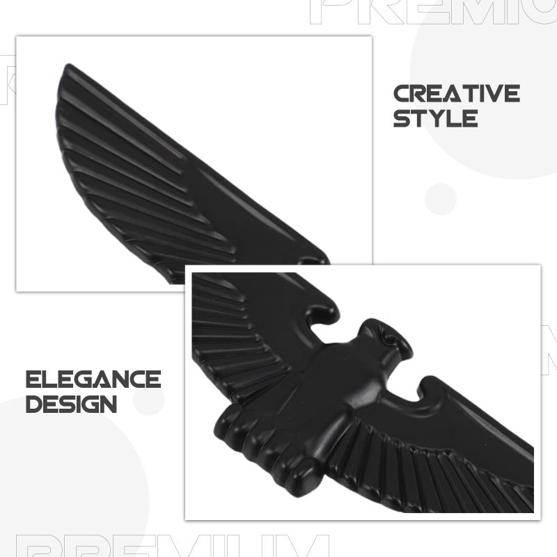 Black Metal Eagle 3D Car Hood Grille Emblem Exterior Decor Badge Sticker - Image 4