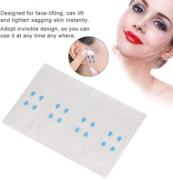 Salmue 40Pcs Facial Invisible VShape Lift Sticker Face Lifting Patch Artifact Saggy Eye Neck Double Chin Invisible Thin Adhesive Tape Makeup Face Lift Pad Beauty Tools - Image 2