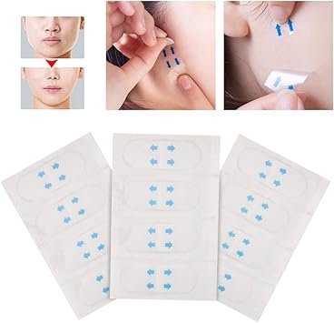 Salmue 40Pcs Facial Invisible VShape Lift Sticker Face Lifting Patch Artifact Saggy Eye Neck Double Chin Invisible Thin Adhesive Tape Makeup Face Lift Pad Beauty Tools - Image 1
