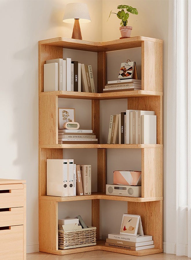 Solerconm 5-Tier Bookshelf, Space-Saving Corner Storage Rack, Wooden Multi-Purpose Bookcase, Large Capacity Living Room Organizer, Freestanding Display Shelf, 40x40x130cm, Modern Design - Image 4