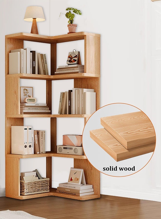 Solerconm 5-Tier Bookshelf, Space-Saving Corner Storage Rack, Wooden Multi-Purpose Bookcase, Large Capacity Living Room Organizer, Freestanding Display Shelf, 40x40x130cm, Modern Design - Image 5
