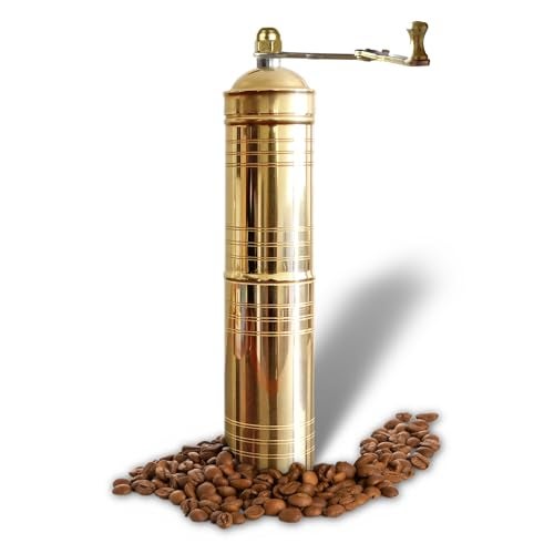 Binbir Trend Traditional Turkish Manual Coffee Grinder, Brass Coffee Grinder, Kitchen Decor, Qualification Adjustable Grinder, Manual Coffee Mill with Handle - Image 1