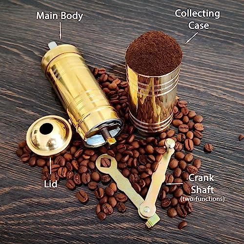 Binbir Trend Traditional Turkish Manual Coffee Grinder, Brass Coffee Grinder, Kitchen Decor, Qualification Adjustable Grinder, Manual Coffee Mill with Handle - Image 4