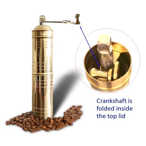 Binbir Trend Traditional Turkish Manual Coffee Grinder, Brass Coffee Grinder, Kitchen Decor, Qualification Adjustable Grinder, Manual Coffee Mill with Handle - Image 3