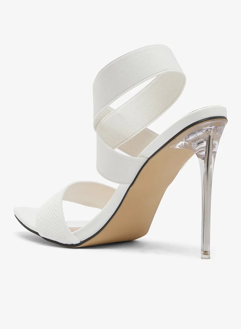 Ginger White Bandage Strap High Heel Stiletto Sandals for Women | Best Price UAE