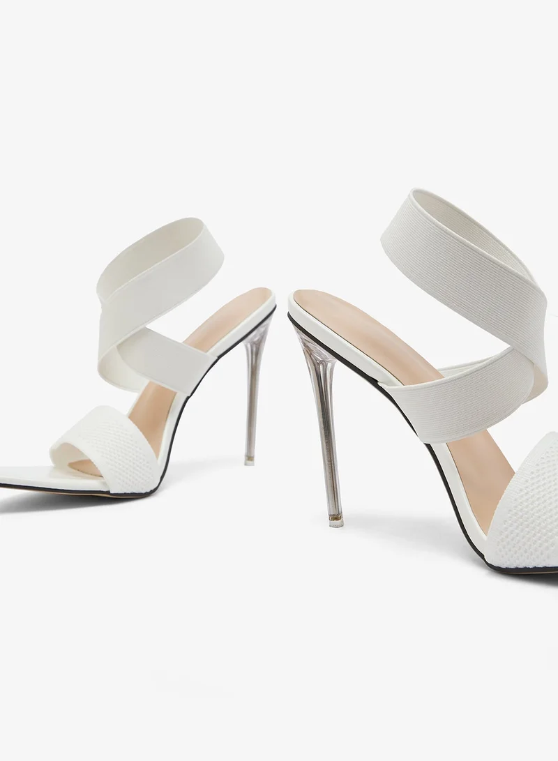 Ginger White Bandage Strap High Heel Stiletto Sandals for Women | Best Price UAE