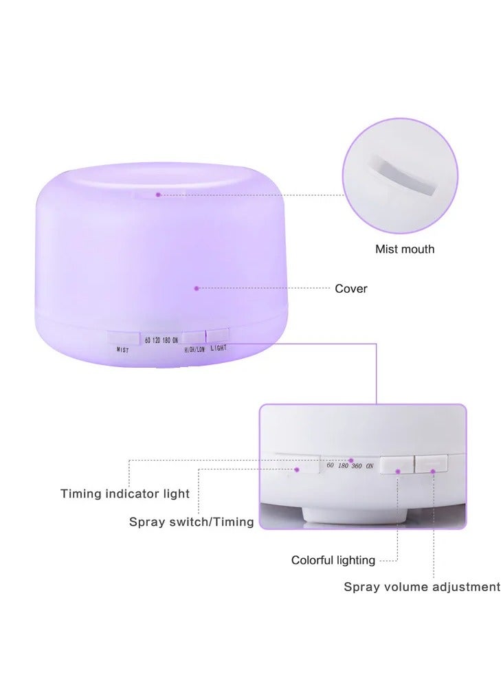 BLOOMING TIME 500ml Ultrasonic Air Humidifier with 7 Color Changing LED Lights for Office Home - Image 3