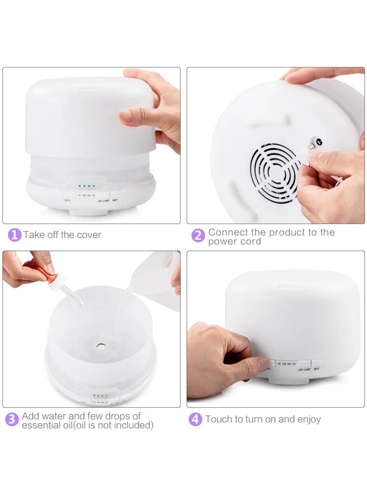 BLOOMING TIME 500ml Ultrasonic Air Humidifier with 7 Color Changing LED Lights for Office Home - Image 4