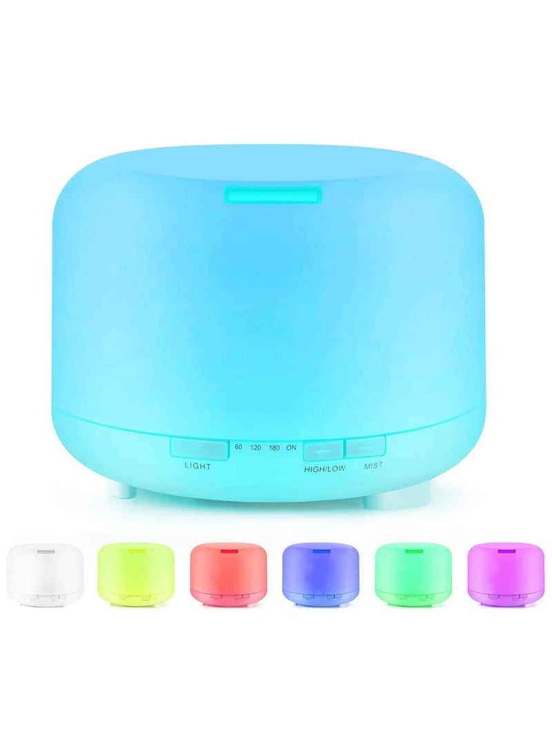 BLOOMING TIME 500ml Ultrasonic Air Humidifier with 7 Color Changing LED Lights for Office Home - Image 1