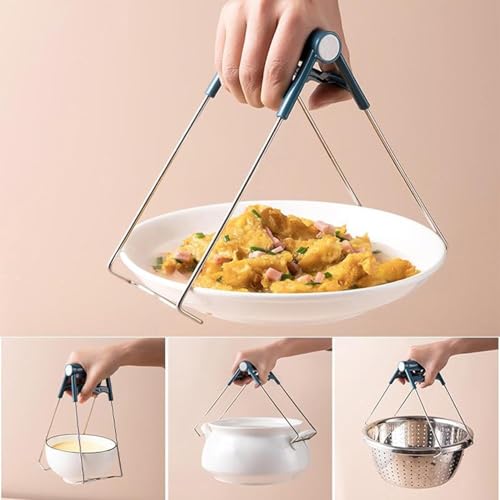 Alark Cooking Tongs, 4PCS Silicon Anti-Scalding Clip Hot Plate Meal Grippers Bowl Dish Pot Holder Bowl Carrier Clamp Picker Clip for Dish Clips Tongs Silicone Gloves - Avoid Scalding Kitchenware Set - Image 3