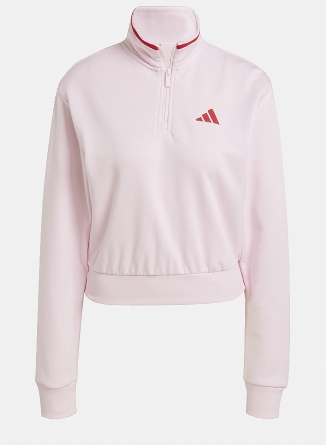Adidas Essentials Color Pop French Terry Crop Quarter-Zip Track Jacket  - Image 2