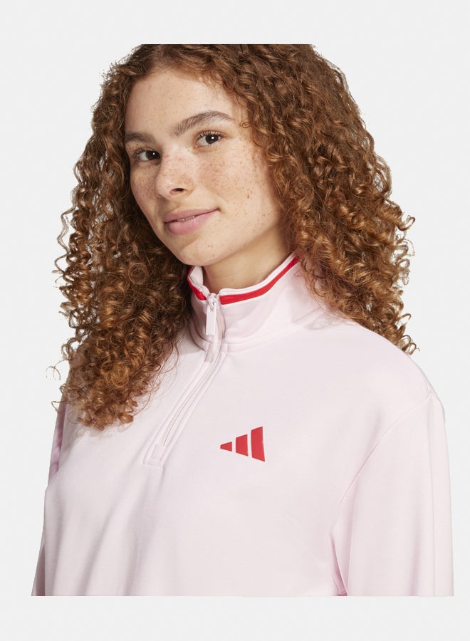 Adidas Essentials Color Pop French Terry Crop Quarter-Zip Track Jacket  - Image 3