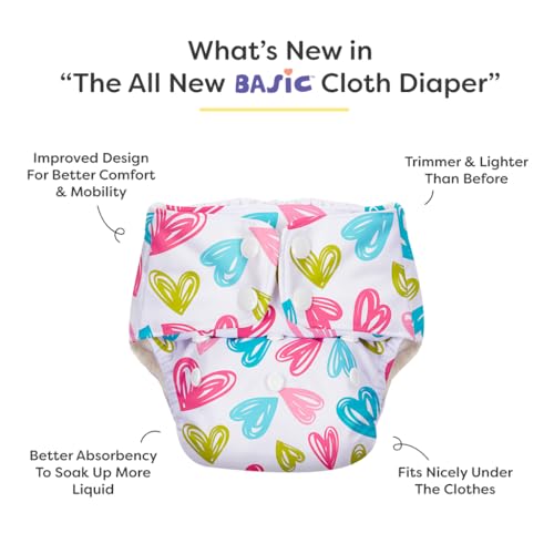superbottoms Basic - 2 Reusable Cloth Diaper (Assorted) For Babies & Pack Of 40 Xtrahydrating Wipes Free | Unscented Baby Wipes, 3.5X | Adjustable Organic Diapers For Day Time (With 2 UltraThin Dry Pad) - Image 2