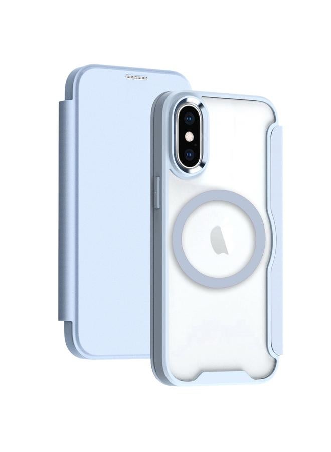 S-TOP Case For iPhone XS Max RFID Blocking Adsorption Flip MagSafe Leather Phone Case - Image 1