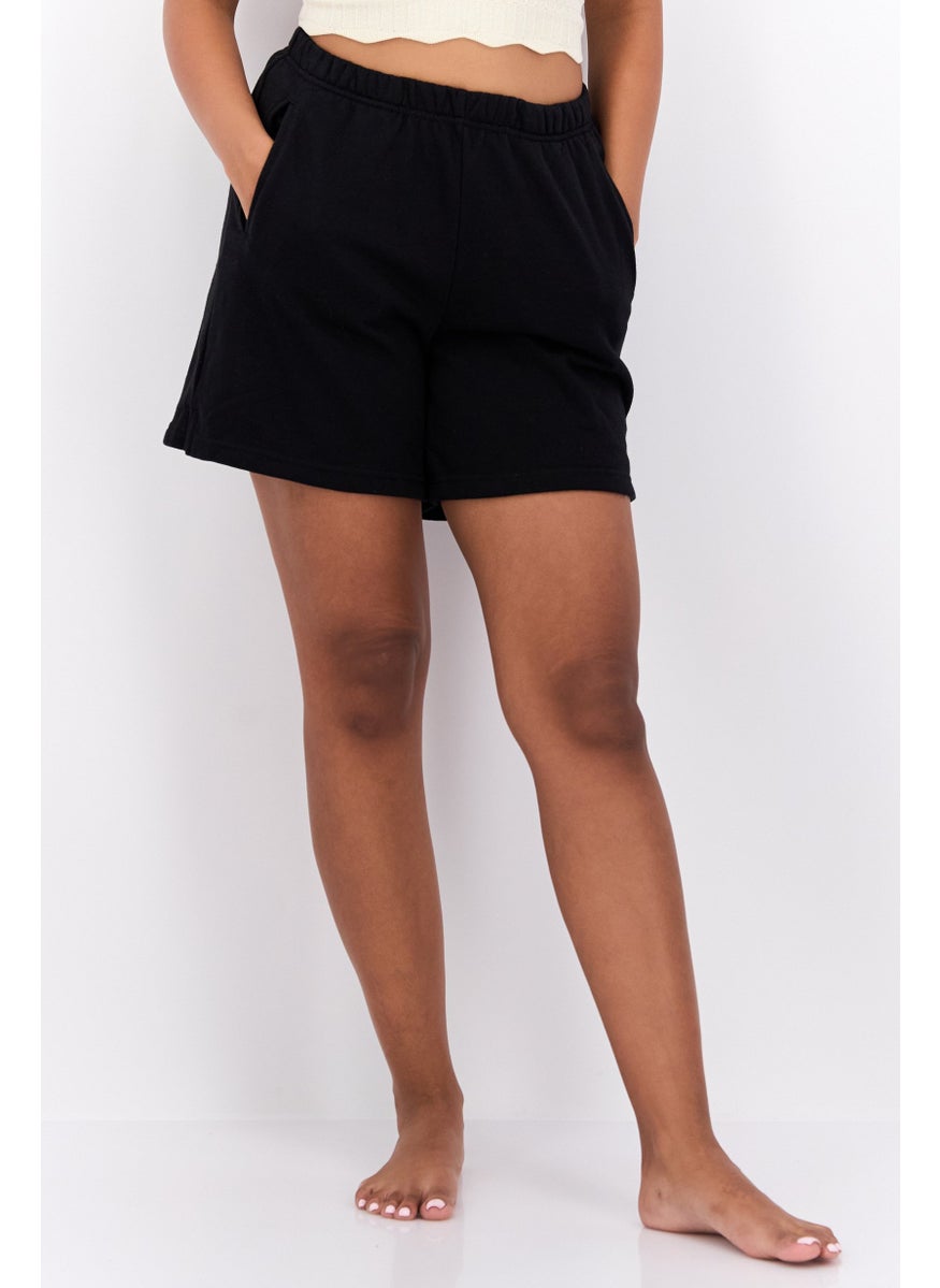 UNDIZ - Women  Solid Pyjamas Shorts, Black - Image 1