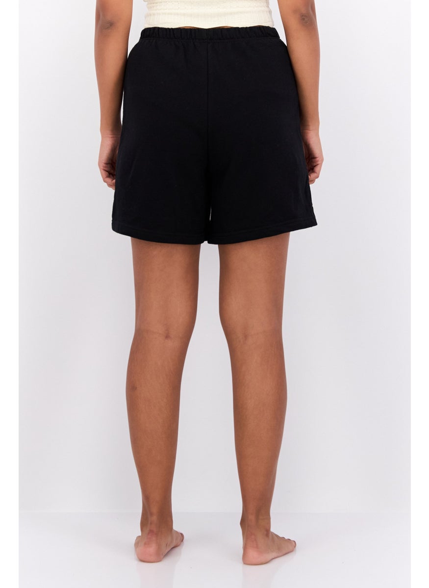 UNDIZ - Women  Solid Pyjamas Shorts, Black - Image 1