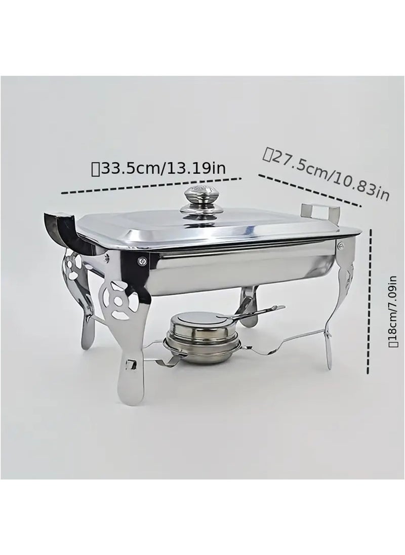 Hihonor Stainless Steel Chafing Dish Multifunctional Buffet Warmer Set with Dual Compartments, Solid Fuel Heater, Portable Kitchen Equipment, Food Warming Catering Tray  - Image 3