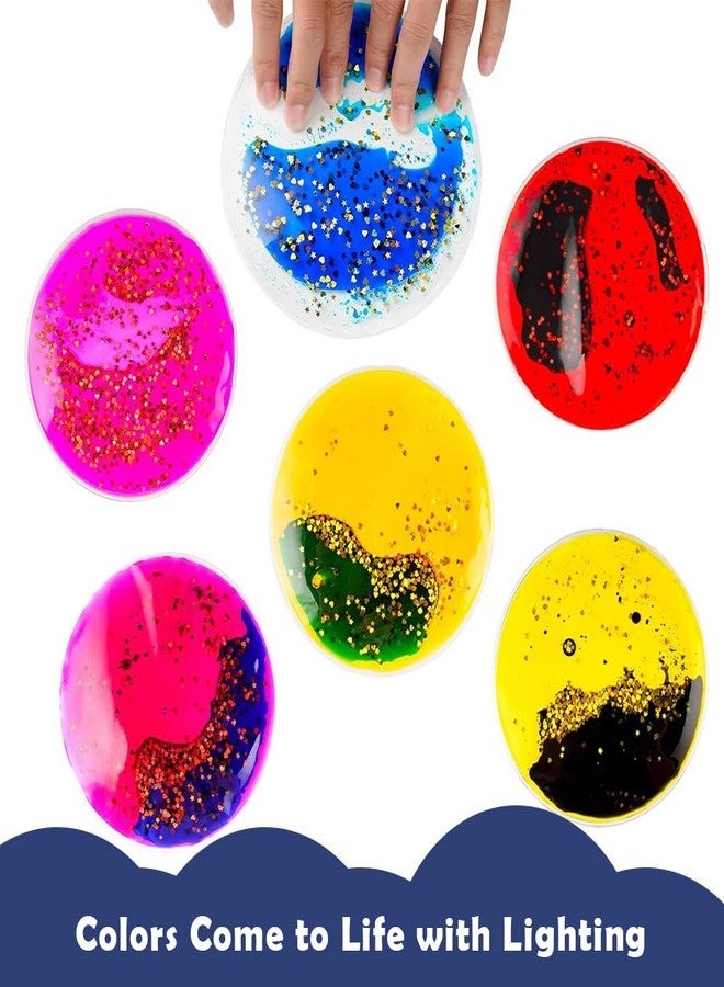 وسادات أبلي الحسية اللامعة للأطفال المصابين بالتوحد - عبوة من 6 وسادات جل لتخفيف التوتر مع بريق لامع، أداة علاجية لمسية للقلق واضطراب فرط الحركة ونقص الانتباه واضطراب المعالجة الحسية - Image 4