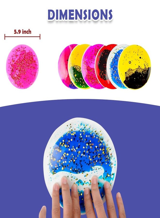 وسادات أبلي الحسية اللامعة للأطفال المصابين بالتوحد - عبوة من 6 وسادات جل لتخفيف التوتر مع بريق لامع، أداة علاجية لمسية للقلق واضطراب فرط الحركة ونقص الانتباه واضطراب المعالجة الحسية - Image 3